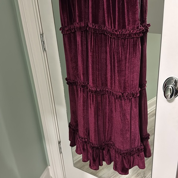 Anthropologie Burgandy Velvet Maxi - Picture 6 of 7